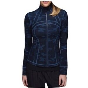 Camouflage Blue and Black Performance Full Zip Jacket